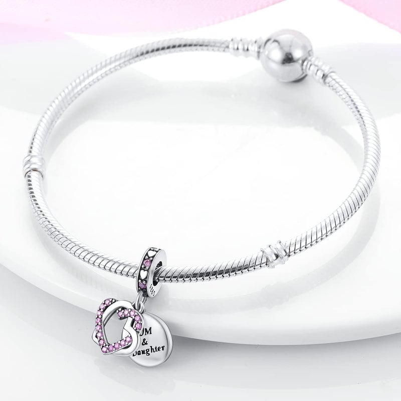 MULA 925 Sterling Silver Charms for Bracelets and Necklaces Lucky Home Happy Family Forever Love Mom Beads Dangle Pendants Jewelry for Women - Image 2
